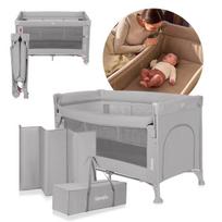 3in1 kelioninė lovelė-maniežas su čiužiniu, 2 aukštai – Lionelo Ellen Grey Concrete