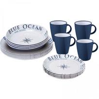 Melamino indų rinkinys BRUNNER Lunch box blue ocean 16pcs