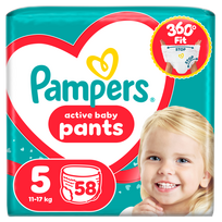 Sauskelnės-kelnaitės Pampers Active Baby Pants, 5 dydis, 58 vnt.