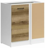 Kampinė virtuvės spintelė Junona Line Right, balta sp./light delano oak sp., 45 cm x 78.5 cm x 82.5 cm