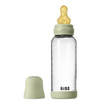 BIBS stiklinis buteliukas + vidutinės tėkmės žindukas, 240 ml Sage, žalias