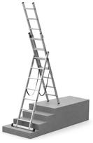 Kopėčios trijų dalių aliuminės universalios, laiptams (serija 63XX) HOBBY | 3×10 pakopų 265-510 cm