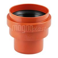 Lauko nuotekų perėjimas MAGNAPLAST PVC KG, DN110, į keramikinį vamzdį