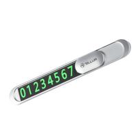 Tellur Temporary Car Parking Phone Number Card Metallic Silver