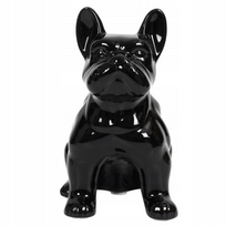 Prancūzų buldogo figūrėlė, keraminė juodos spalvos 20cm.