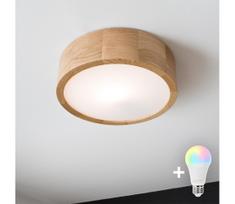 Brilagi - LED RGBW dimeriuojamas lubinis šviestuvas CARVALHO 1xE27/9W/230V Wi-Fi ąžuolas skersm. 27,5
