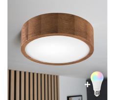 Brilagi - LED RGBW reguliuojamas lubinis šviestuvas CARVALHO 1xE27/9W/230V Wi-Fi ąžuolas skersm. 27,5