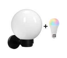 Brilagi-LED RGBW lauko sieninis šviestuvas HARBOR 1xE27/9W/230V IP33juoda/balta