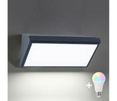 Brilagi-LED RGBW lauko sieninis šviestuvas TRIANGLE 1xE27/9W/230V antracitas IP65