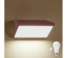 Brilagi - LED RGBW lauko sieninis šviestuvas TRIANGLE 1xE27/9W/230V rudas IP65