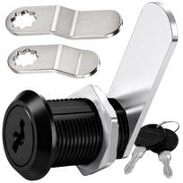 Spintelės užraktas juodas metalinis 20 mm, 2 raktai N171