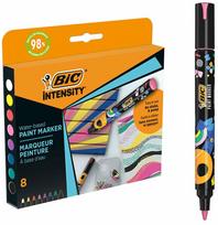 Žymeklis Bic Intensity, vienpusiai, įvairių spalvų, 8 vnt.