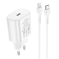 Įkroviklis Hoco N22 25W USB-C + USB-C to Lightning cable 1.0m baltas