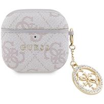 Guess 4G Strass Charm dėklas AirPods 4 - rožinis