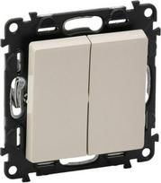 2-gang two-way switch Valena Life - 10 AX - 250 V - with cover plate - ivory 752208 | 3414970459008