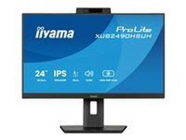 IIYAMA 24inch IPS-panel 1920x1080 Windows Hello Webcam 5MP Auto Focus 15cm Height Adj. Stand 4ms 250cd/m2 Speakers HDMI DP