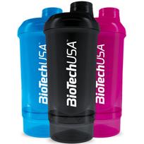 Biotech Wave+ Compact Shaker - 500 ml (+150 ml) plaktuvė - Black-Smoke spalva