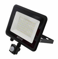 Prožektorius su judesio davikliu, nešiojamas AWTools Slim, 50 W, 4750 lm, 6000 °K, IP44, juoda sp.