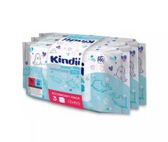 Drėgnos servetėlės kūdikiams, odos valymui, vaikams Kindii Pure Water, 180 vnt.