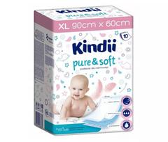 Vienkartinis paklotas Kindii Pure & Soft, 90 cm x 60 cm, 60 x 90 cm, 10 vnt.