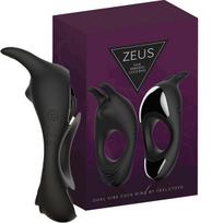Feelztoys Zeus dvigubos vibracijos penio žiedas - juodas