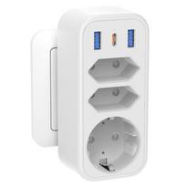 6 viename lizdo adapteris su USB C PD, be kabelio, 4000 W
