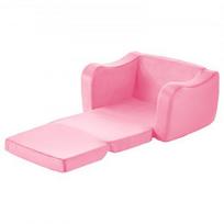Vaikiška sofa, sulankstoma konvertuojama vaikiška sofa su porankiais, 60x44.5x40.5 cm, rožinė, minkštas audinys