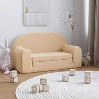 Dvivietė Vaikiška sofa vidaXL, smėlio