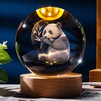 3D kristalinė LED naktinė lempa, Pandos