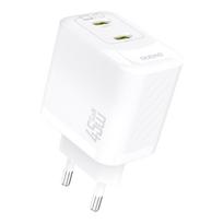 Dudao sieninis įkroviklis A28PEU PD 45W GaN 2xUSB - baltas