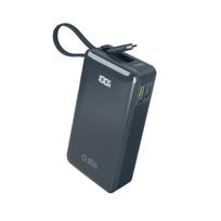 SBS išorinė baterija 10000 mAh 20W su integruotu USB-C laidu ir skaitmeniniu ekranu tamsiai pilka