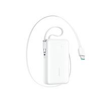 Joyroom JR-PR2L 10 000 mAh 35 W maitinimo blokas su įmontuotu ištraukiamu USB-C laidu ir žaibo raišteliu – balta