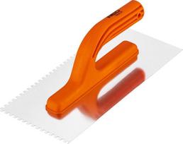 Dantyta trinkelė, 270x125mm, 4x4x4mm dantys, plastikinė rankena