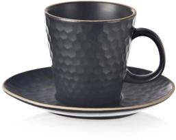 Espresso kavos puodelis su lėkštute juoda keramika Orion Tea Time 95 ml
