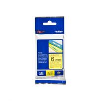 Lipni juosta Brother TZE611 6mm juoda ant geltonos laminuota