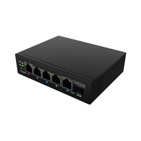 Komutatorius Lanberg Switch PoE ILFE-4P-1GE-1S-90 1xBT 3xAT SFP DIN Fast Ethernet Unmanaged