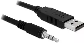 USB kabelis Delock USB-A - mini Jack 3,5 mm 1,8 m Juodas (83115)