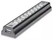 Manhattan 161572 sąsajos šakotuvas USB 2.0 Type-B 480Mbit/ai Juoda