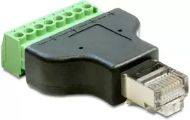 Delock Adapteris RJ45 kištukas > gnybtų blokas, 8 kontaktų 2 dalių