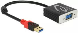 ADAPTERIS USB-A(M) 3.0->VGA(F) SU LAIDU 20CM JUODA FULL HD 60HZ DELOCK
