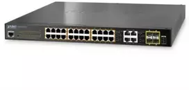 Šakotuvas Planet 24-Port 10/100/1000Mbps 802.3at PoE + 4-Port Gigabit TP/SFP Combo valdomas jungiklis / 440W