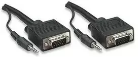 Manhattan Manheteno 10 m SVGA garso kabelis VGA (D-Sub) + 3,5 mm Juoda