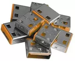 Lindy USB Priedas - 10vnt USB A Prievado Blokatorių, Apsaugantys Type C Prievadus, Oranžinė