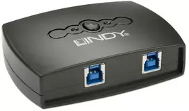 USB Jungiklis - LINDY 2 Prievadų USB 3.0 Įrenginių Dalijimosi Jungiklis 5Gbps, Juodas
