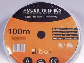 Libox Kabelis koncentryczny PCC80 100m koaksialinis kabelis RG-6/U Baltas
