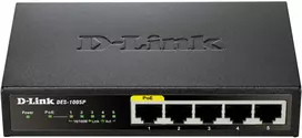 Šakotuvas D-Link DES-1005P/E tinklo komutatorius Ne-valdomas L2 Fast Ethernet (10/100) Juoda Maitinimas per Eternetą (PoE)