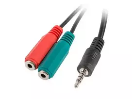 LANBERG AD-0023-BK adapteris Jack Stereo Mini 4 kontaktų >Jack Mini