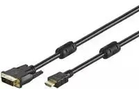 Goobay 3m HDMI / DVI-D kabelis 19pol. [HDTV (1080p), paauksuoti kontaktai, suformuotos jungtys]