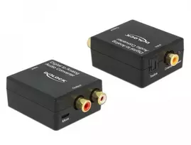 Delock adapteris AV Toslink - RCA (Cinch), juodas (63477)