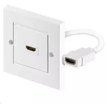 Kabelis MicroConnect HDMI sieninis lizdas 1 port baltas - HDMWALL1